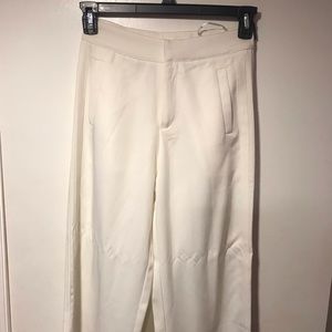 White wide leg trouser pants